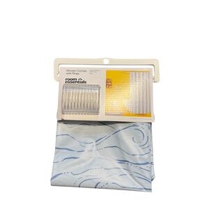 Room Essentials 70" X 72" Shower Curtain W/ Rings‎ NEW
